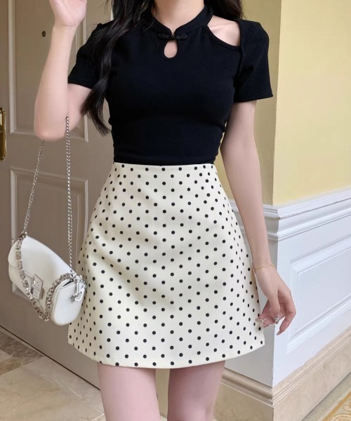 Miniministore(ミニミニストア)の「ミニスカート レディース ドット柄(スカート・レディース・ブラック/アイボリー・L/S/XL/M)」の12枚目の写真