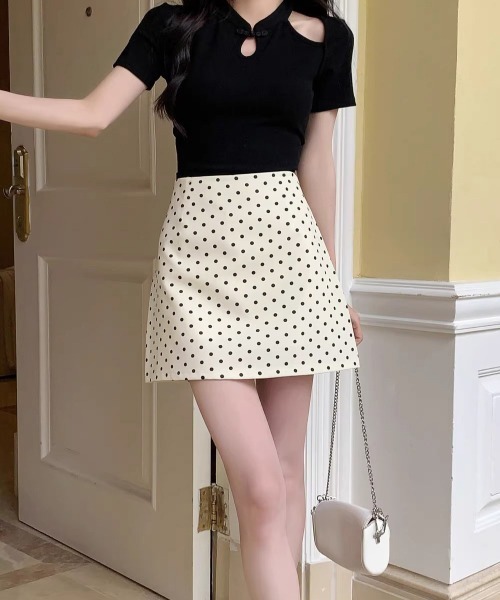 Miniministore(ミニミニストア)の「ミニスカート レディース ドット柄(スカート・レディース・ブラック/アイボリー・L/S/XL/M)」の14枚目の写真