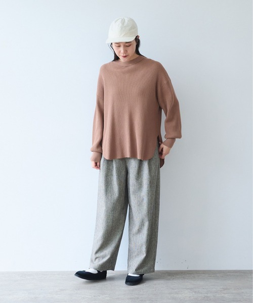 yuni(ユニ )の「Cotton waffle long sleeves pullover(ニット/セーター・レディース・ホワイト/ベージュ/ネイビー/グレー・FREE)」の5枚目の写真