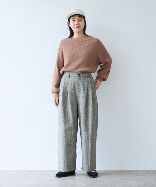 yuni(ユニ )の「Cotton waffle long sleeves pullover(ニット/セーター・レディース・ホワイト/ベージュ/ネイビー/グレー・FREE)」の13枚目の写真