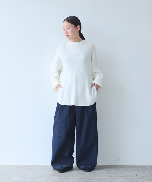 yuni(ユニ )の「Cotton waffle long sleeves pullover(ニット/セーター・レディース・ホワイト/ベージュ/ネイビー/グレー・FREE)」の14枚目の写真