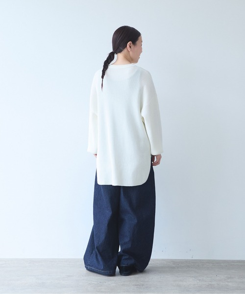 yuni(ユニ )の「Cotton waffle long sleeves pullover(ニット/セーター・レディース・ホワイト/ベージュ/ネイビー/グレー・FREE)」の15枚目の写真