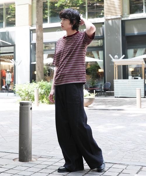 NAKER(ネイカー)の「ヘンリーネックボーダーTシャツ(Tシャツ/カットソー・メンズ・レッド/ネイビー・M/XL/S/L)」の13枚目の写真