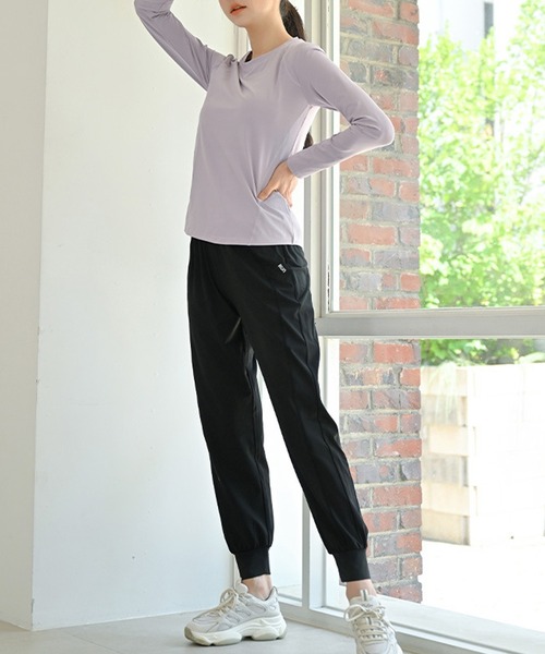 HYSSHOP(エイチワイエスショップ)の「【吸汗速乾/ストレッチ有/大きいサイズ有】ハイウエスト 美脚 ヨガ ジョガーパンツ レディース トレーニングウェア ジムウェア ピラティスウェア(スウェットパンツ・レディース・ブラック/グレー/ブルー系その他/パープル・XL/L/M/S)」の9枚目の写真