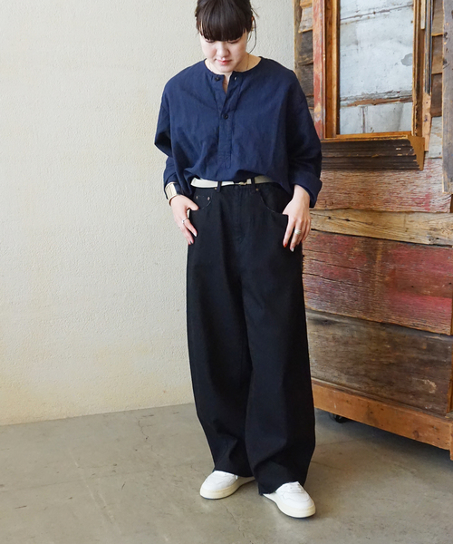 JOURNAL STANDARD LUXE(ジャーナルスタンダード ラックス)の「【HTS】COTTON LINEN HENRY NECK(シャツ/ブラウス・レディース・ネイビー/ベージュ・46)」の7枚目の写真