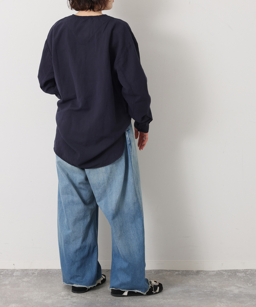JOURNAL STANDARD LUXE(ジャーナルスタンダード ラックス)の「【HTS】COTTON LINEN HENRY NECK(シャツ/ブラウス・レディース・ネイビー/ベージュ・46)」の14枚目の写真
