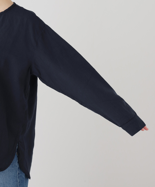 JOURNAL STANDARD LUXE(ジャーナルスタンダード ラックス)の「【HTS】COTTON LINEN HENRY NECK(シャツ/ブラウス・レディース・ネイビー/ベージュ・46)」の18枚目の写真