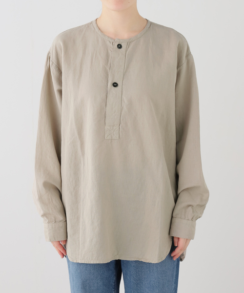 JOURNAL STANDARD LUXE(ジャーナルスタンダード ラックス)の「【HTS】COTTON LINEN HENRY NECK(シャツ/ブラウス・レディース・ネイビー/ベージュ・46)」の21枚目の写真