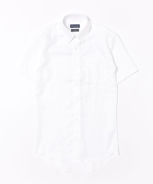 TOKYO SHIRTS（トウキョウシャツ）の「【超形態安定】【接触冷感】  形態安定ノンアイロン ボタンダウン 半袖ビジネスワイシャツ（ビジネスシャツ・メンズ・ホワイト・首回り43cm/首回り39cm/首回り41cm/首回り42cm/首回り37cm）」の6枚目の写真