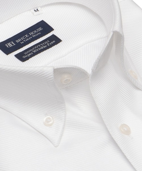 TOKYO SHIRTS（トウキョウシャツ）の「【超形態安定】【接触冷感】  形態安定ノンアイロン ボタンダウン 半袖ビジネスワイシャツ（ビジネスシャツ・メンズ・ホワイト・首回り43cm/首回り39cm/首回り41cm/首回り42cm/首回り37cm）」の2枚目の写真