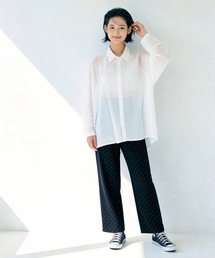 On One's Own 透け感オーバーサイズ長袖シャツ