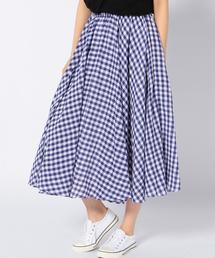 coen | 【Market】ギンガムチェックマキシスカート(スカート)