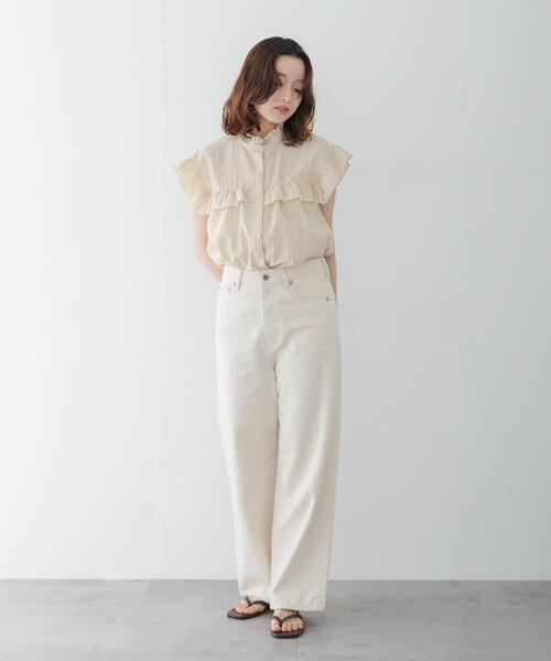 URBAN RESEARCH Sonny Label(アーバンリサーチサニーレーベル)の「スタンドカラーフリルシャツブラウス(シャツ/ブラウス・レディース・ベージュ系その他/ブラック/ブルー・FREE)」の8枚目の写真