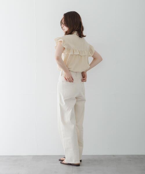 URBAN RESEARCH Sonny Label(アーバンリサーチサニーレーベル)の「スタンドカラーフリルシャツブラウス(シャツ/ブラウス・レディース・ベージュ系その他/ブラック/ブルー・FREE)」の9枚目の写真
