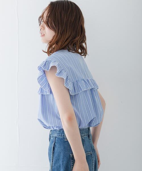 URBAN RESEARCH Sonny Label(アーバンリサーチサニーレーベル)の「スタンドカラーフリルシャツブラウス(シャツ/ブラウス・レディース・ベージュ系その他/ブラック/ブルー・FREE)」の12枚目の写真