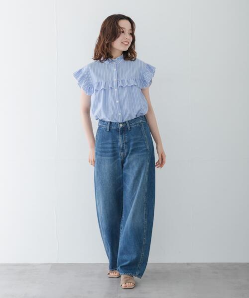 URBAN RESEARCH Sonny Label(アーバンリサーチサニーレーベル)の「スタンドカラーフリルシャツブラウス(シャツ/ブラウス・レディース・ベージュ系その他/ブラック/ブルー・FREE)」の17枚目の写真