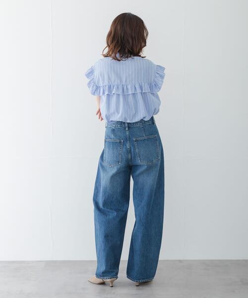 URBAN RESEARCH Sonny Label(アーバンリサーチサニーレーベル)の「スタンドカラーフリルシャツブラウス(シャツ/ブラウス・レディース・ベージュ系その他/ブラック/ブルー・FREE)」の18枚目の写真