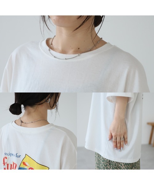 zena(ジェナ)の「ポテチプリントTee(Tシャツ/カットソー・レディース・ホワイト/グレー・FREE)」の9枚目の写真