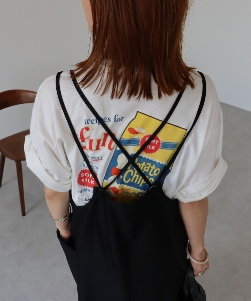 zena(ジェナ)の「ポテチプリントTee(Tシャツ/カットソー・レディース・ホワイト/グレー・FREE)」の13枚目の写真