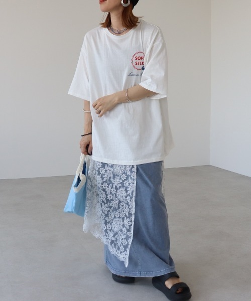 zena(ジェナ)の「ポテチプリントTee(Tシャツ/カットソー・レディース・ホワイト/グレー・FREE)」の18枚目の写真