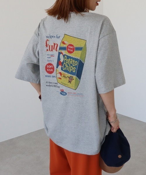 zena(ジェナ)の「ポテチプリントTee(Tシャツ/カットソー・レディース・ホワイト/グレー・FREE)」の22枚目の写真