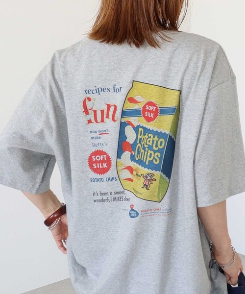 zena(ジェナ)の「ポテチプリントTee(Tシャツ/カットソー・レディース・ホワイト/グレー・FREE)」の21枚目の写真