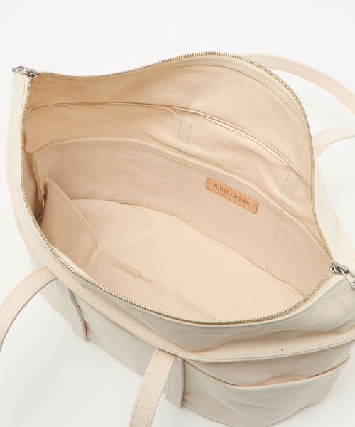 Steven Alan（スティーブンアラン）の「＜AMIACALVA＞CANOE TOTE M/トートバッグ（トートバッグ・レディース・ホワイト/ブラック・FREE）」の12枚目の写真
