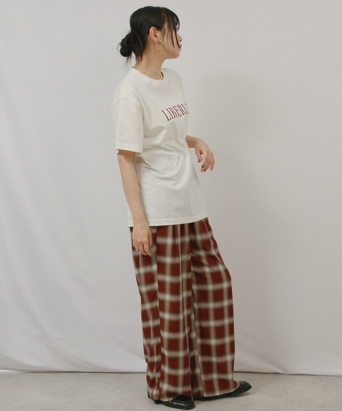 palm RICHE(ポームリシュ)の「リベスタフロッキーT(Tシャツ/カットソー・レディース・ブラック/バーガンディー/オフホワイト・M)」の8枚目の写真
