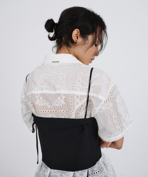 LEVAR(レバー)の「See-Through Lace Shirt - Ivory(シャツ/ブラウス・レディース・アイボリー・FREE)」の5枚目の写真