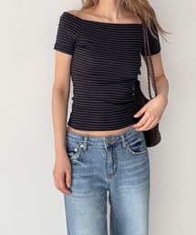 El mar ボーダーオフショルTシャツ