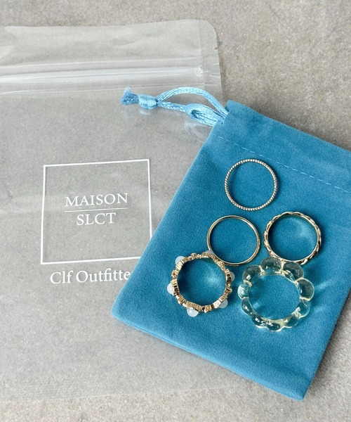 MAISON SELECT(メゾンセレクト)の「6E6 クリア×メタル ミックスデザインリング セット(リング・レディース・シルバー/ゴールド・ONESIZE)」の13枚目の写真
