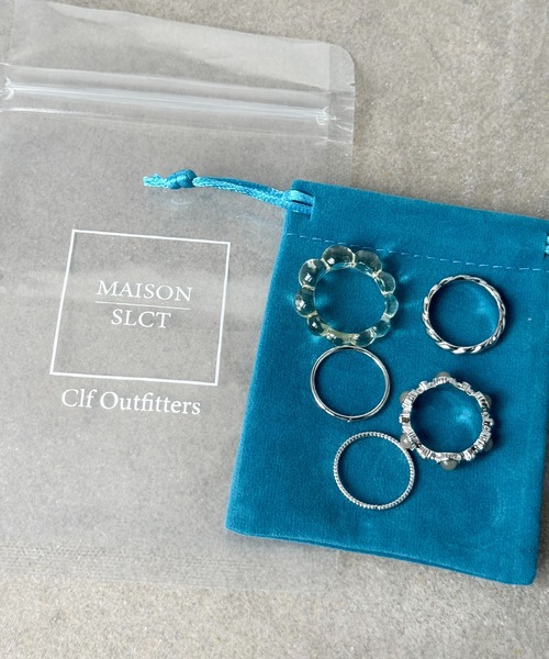 MAISON SELECT(メゾンセレクト)の「6E6 クリア×メタル ミックスデザインリング セット(リング・レディース・シルバー/ゴールド・ONESIZE)」の7枚目の写真