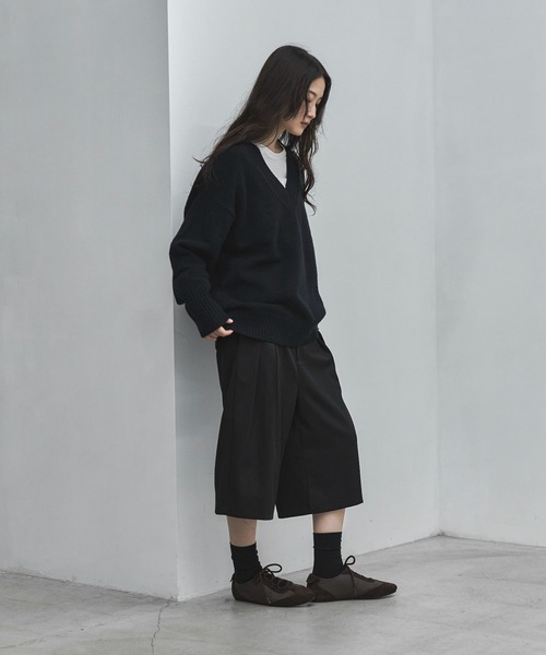 feepur(フェピュール)の「【ハンドウォッシャブル】ルーズVニット(ニット/セーター・レディース・ブラック/グレー/アイボリー/ピンク/イエロー・MEDIUM)」の8枚目の写真