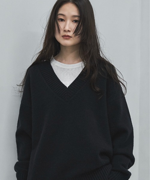 feepur(フェピュール)の「【ハンドウォッシャブル】ルーズVニット(ニット/セーター・レディース・ブラック/グレー/アイボリー/ピンク/イエロー・MEDIUM)」の14枚目の写真