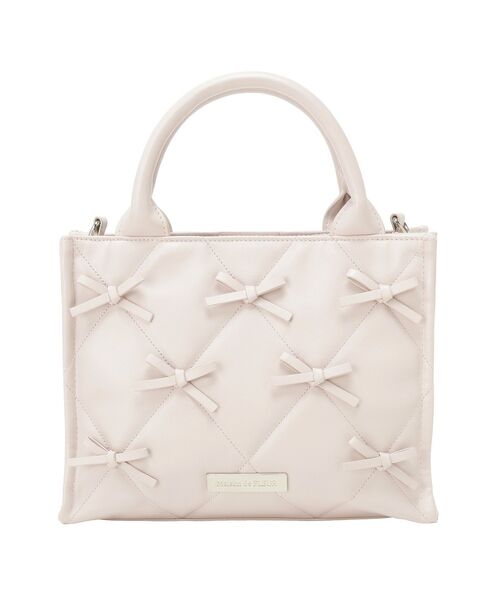 Maison de FLEUR(メゾンドフルール)の「リボンマニアポーチ付きキルティングトート(ハンドバッグ・レディース・ブラック/ピンク・FREE)」の6枚目の写真
