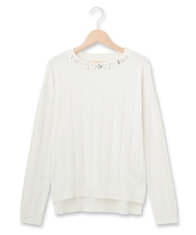 HusHusH | ビジュー使いクルーネックニットプルオーバー(ニット/セーター)