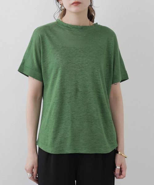 FUNALIVE(ファンアライブ)の「マークアンドプラスプラス 無地半袖Tシャツ(Tシャツ/カットソー・レディース・グリーン・38)」の2枚目の写真