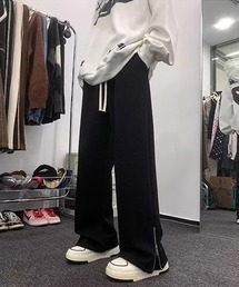 裾ジップスウェットパンツ