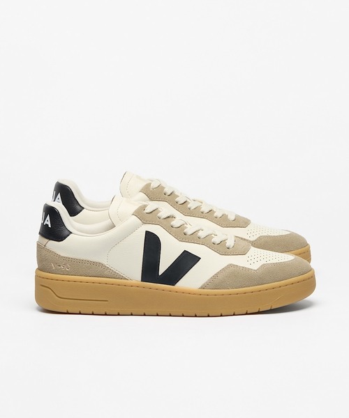 VEJA(ヴェジャ)の「VEJA V-90 レザースニーカー(スニーカー・レディース・ホワイト×ブラック・37/23/38/24/39/25)」の1枚目の写真