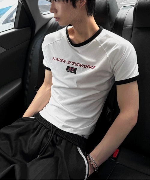 COSYHARU(コシハル)の「KAZENリンガーT(Tシャツ/カットソー・メンズ・ホワイト・MEDIUM/LARGE)」の7枚目の写真