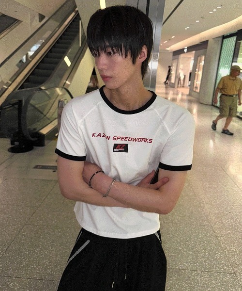 COSYHARU(コシハル)の「KAZENリンガーT(Tシャツ/カットソー・メンズ・ホワイト・MEDIUM/LARGE)」の3枚目の写真