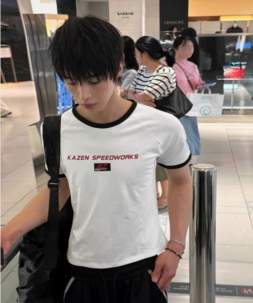 COSYHARU(コシハル)の「KAZENリンガーT(Tシャツ/カットソー・メンズ・ホワイト・MEDIUM/LARGE)」の4枚目の写真