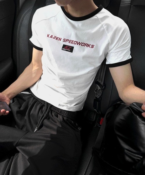 COSYHARU(コシハル)の「KAZENリンガーT(Tシャツ/カットソー・メンズ・ホワイト・MEDIUM/LARGE)」の8枚目の写真