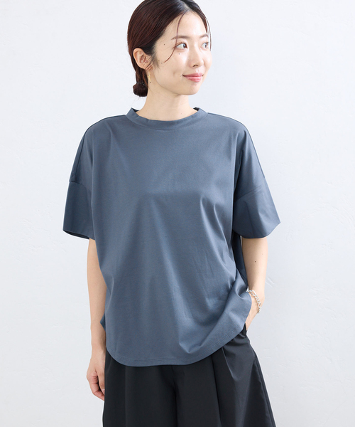 IENA（イエナ）の「ボトルネック ラウンドTシャツ（Tシャツ/カットソー・レディース・ブラック/ホワイト/チャコールグレー・FREE）」の15枚目の写真