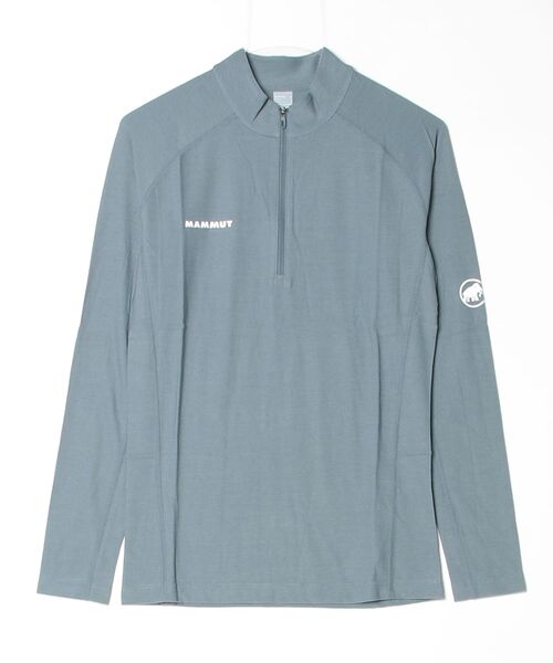 Mammut(マムート)の「ツリーウール サーマル ファーストレイヤー ハーフジップ ロングスリーブ アジアンフィット /Tree Wool Thermal FL Half Zip Longsleeve AF Men(Tシャツ/カットソー・メンズ・ブラック/グレー・MEDIUM/LARGE/X-LARGE)」の2枚目の写真