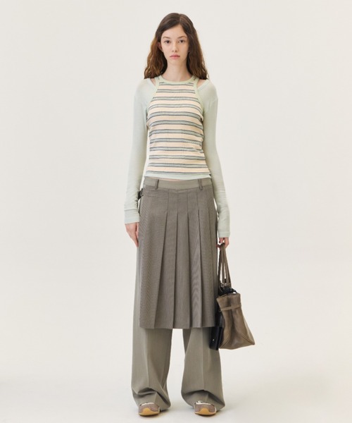GRVRGROVE（グローブ）の「NANCY STRIPE SLEEVELESS（タンクトップ・レディース・ピンク系その他/ネイビー・フリー）」の2枚目の写真
