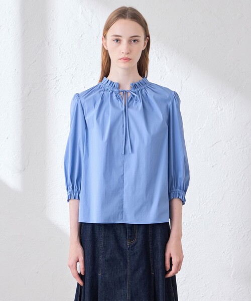 MACKINTOSH LONDON(マッキントッシュ ロンドン)の「コットンナイロンストレッチギャザーフリルブラウス(シャツ/ブラウス・レディース・オフホワイト/ブラウン系その他5/ブルー系その他4・40/38)」の12枚目の写真