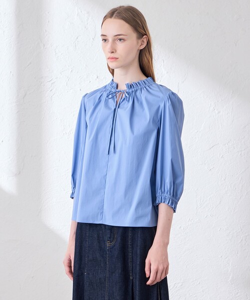 MACKINTOSH LONDON(マッキントッシュ ロンドン)の「コットンナイロンストレッチギャザーフリルブラウス(シャツ/ブラウス・レディース・オフホワイト/ブラウン系その他5/ブルー系その他4・40/38)」の13枚目の写真