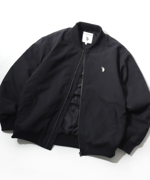 U.S. POLO ASSN.(ユーエスポロアッスン)の「U.S. POLO ASSN./ユーエスポロアッスン Batting Rib Blouson/オーバーサイズ 中綿 ファイバーダウン ショート丈 リブブルゾン/MA-1ジャケット/レディース メンズ(ブルゾン・メンズ・ライトブラウン/ブラック/カーキ・M/L/LL)」の1枚目の写真