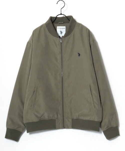 U.S. POLO ASSN.(ユーエスポロアッスン)の「U.S. POLO ASSN./ユーエスポロアッスン Batting Rib Blouson/オーバーサイズ 中綿 ファイバーダウン ショート丈 リブブルゾン/MA-1ジャケット/レディース メンズ(ブルゾン・メンズ・ライトブラウン/ブラック/カーキ・M/L/LL)」の11枚目の写真